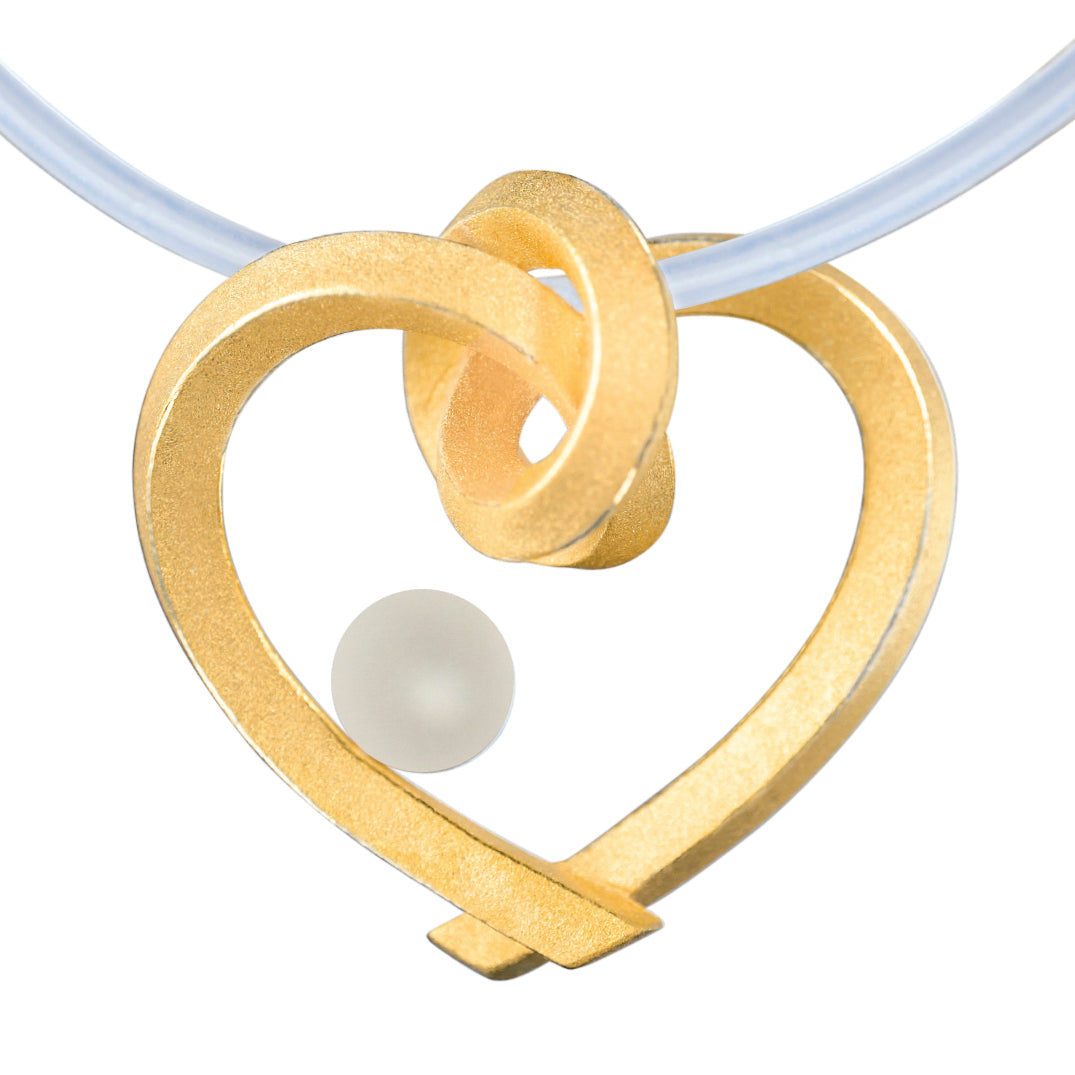 Herz mit Perle groß