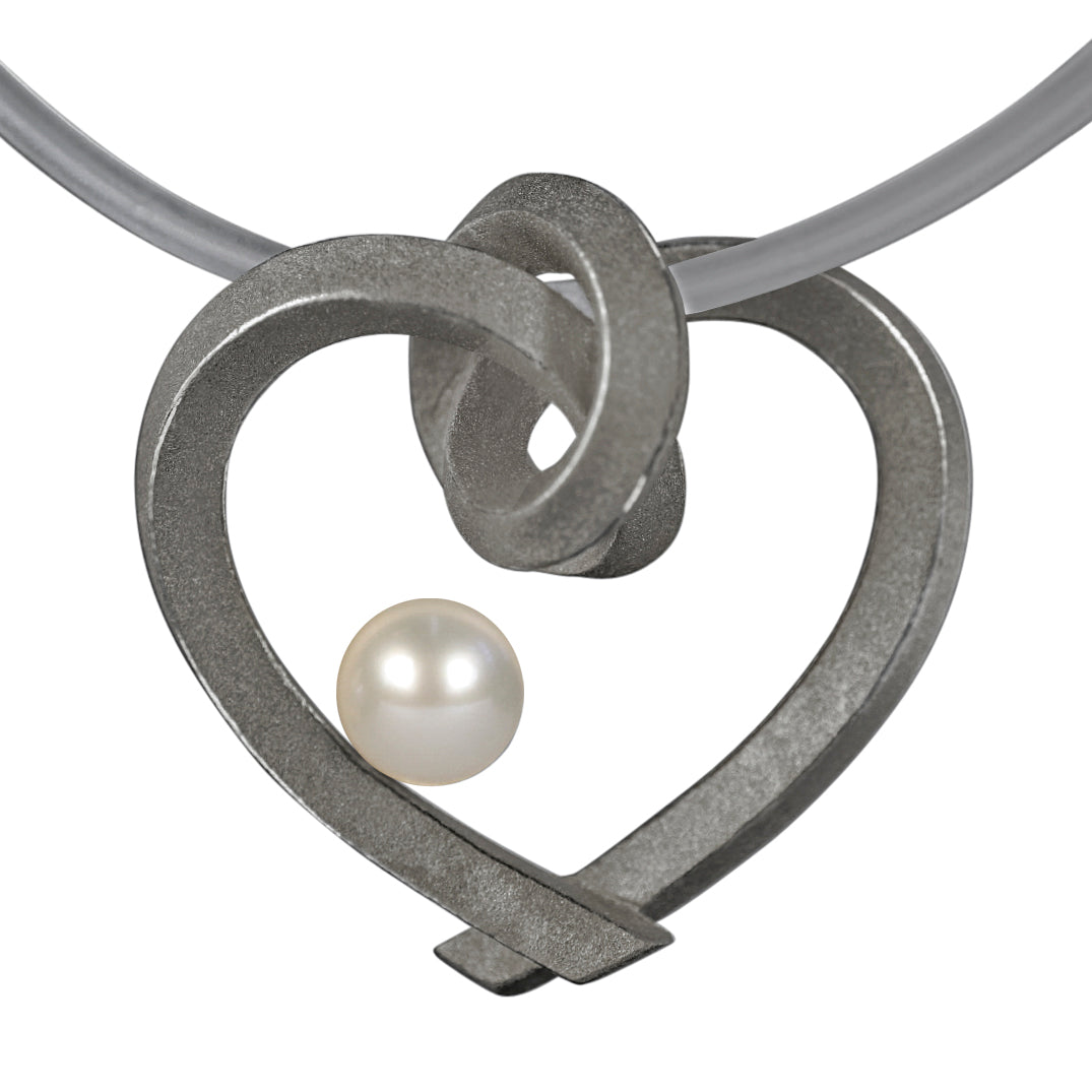 Herz mit Perle groß