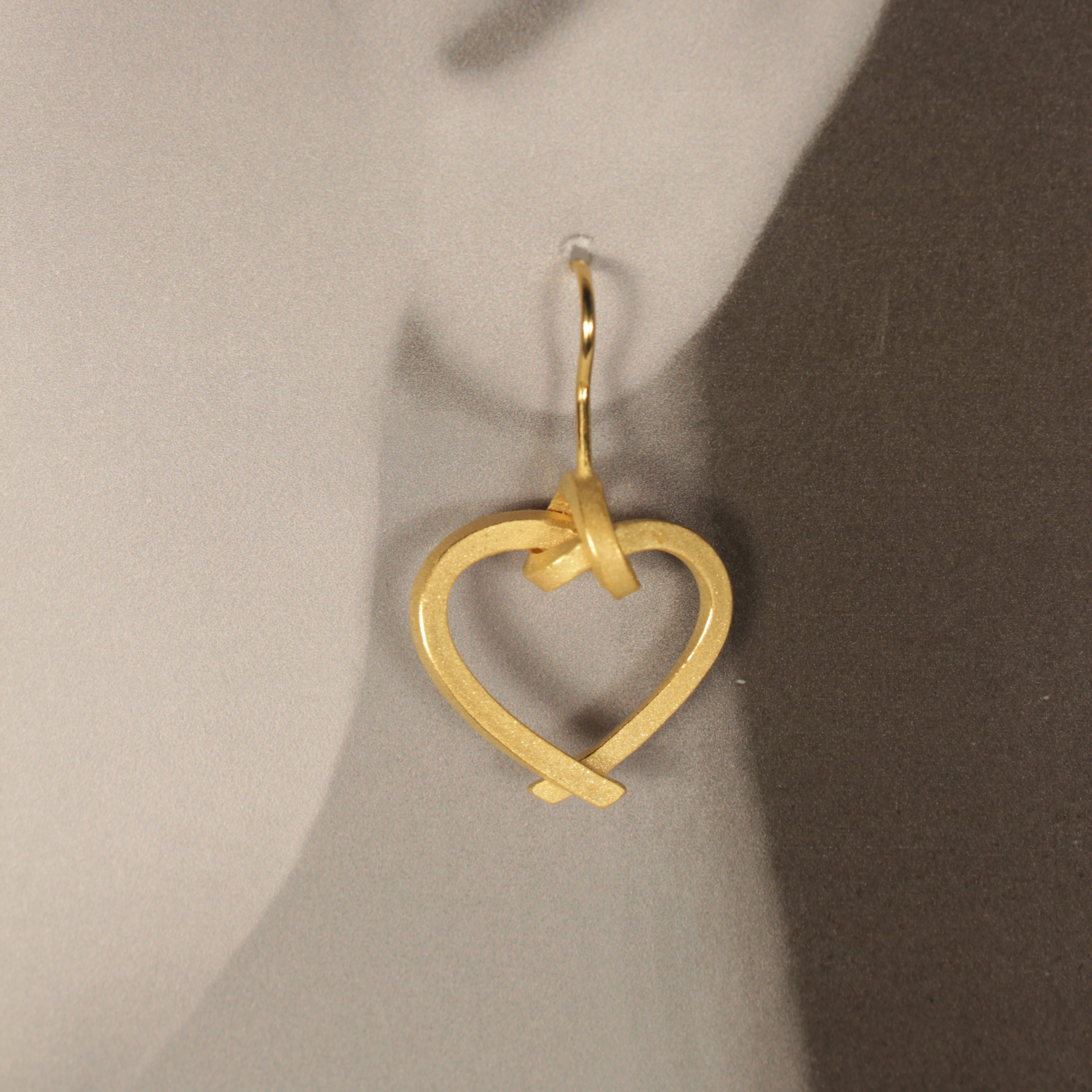 Ohrhänger Herzen kantig groß