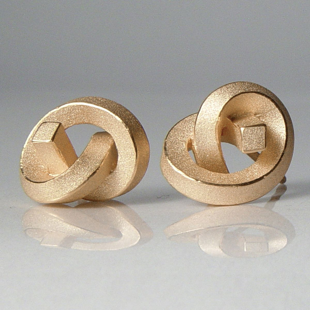 Ohrstecker Knoten kantig groß