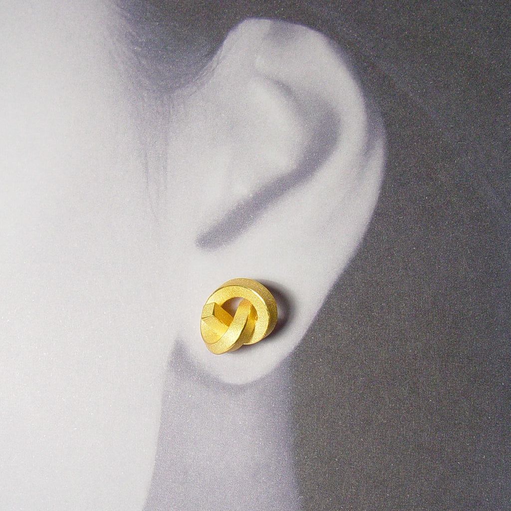 Ohrstecker Knoten kantig groß