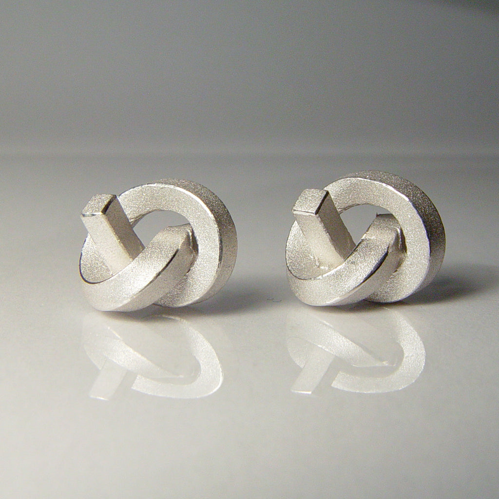 Bundle: Anhänger + Ohr Knoten kantig klein